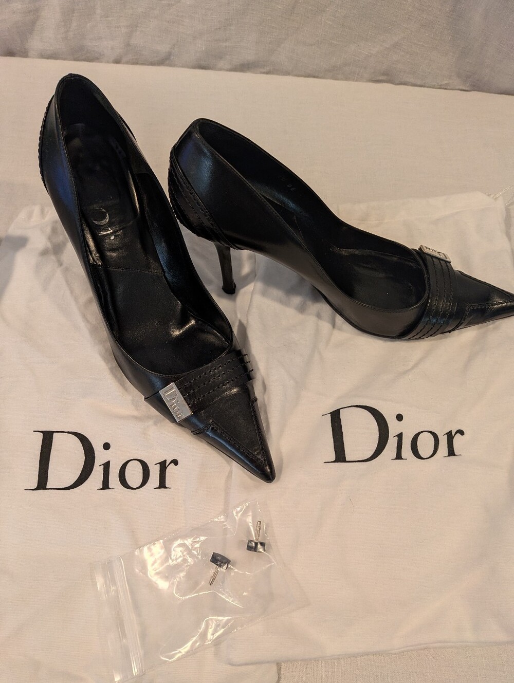 Vintage Dior Sum Sellier Pump9 black leather size 40
